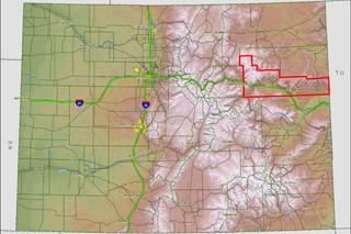 Colorado Map showing Garfield County